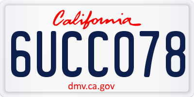 CA license plate 6UCC078