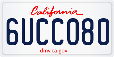 CA license plate 6UCC080