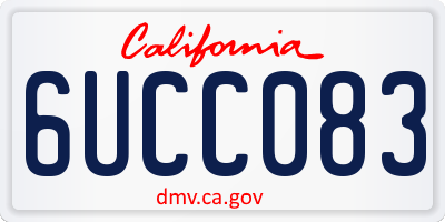 CA license plate 6UCC083