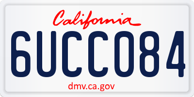 CA license plate 6UCC084