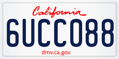 CA license plate 6UCC088