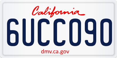 CA license plate 6UCC090