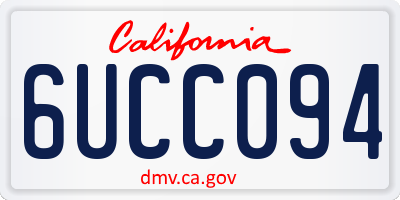 CA license plate 6UCC094