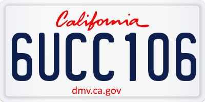 CA license plate 6UCC106