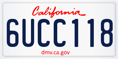 CA license plate 6UCC118