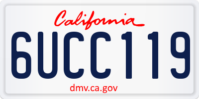 CA license plate 6UCC119
