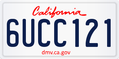 CA license plate 6UCC121