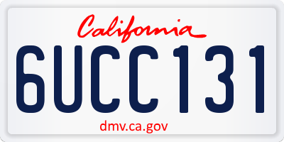 CA license plate 6UCC131