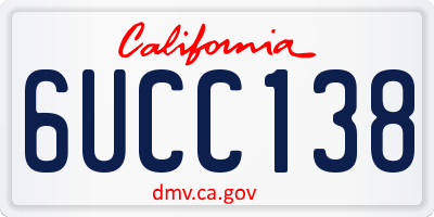 CA license plate 6UCC138