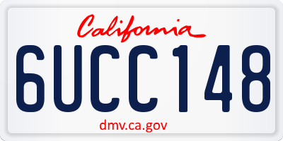 CA license plate 6UCC148