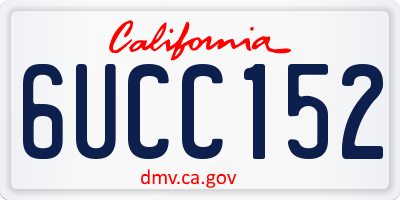 CA license plate 6UCC152