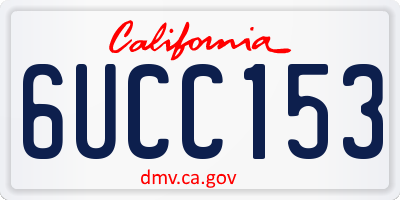 CA license plate 6UCC153