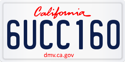CA license plate 6UCC160
