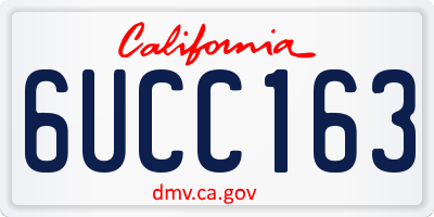 CA license plate 6UCC163