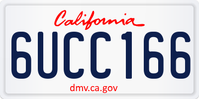 CA license plate 6UCC166