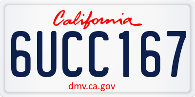 CA license plate 6UCC167