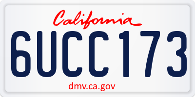 CA license plate 6UCC173