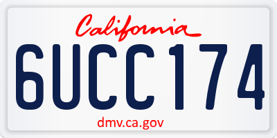 CA license plate 6UCC174