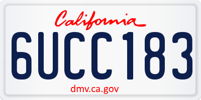 CA license plate 6UCC183