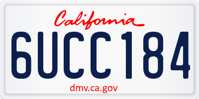 CA license plate 6UCC184