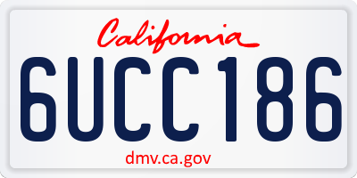 CA license plate 6UCC186