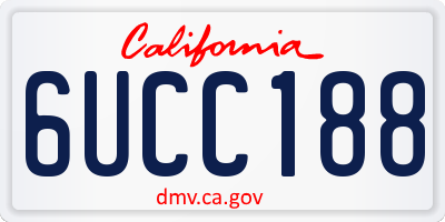 CA license plate 6UCC188