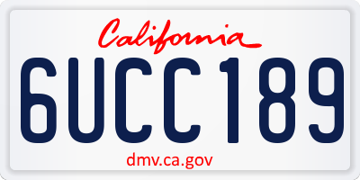 CA license plate 6UCC189