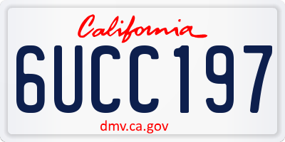 CA license plate 6UCC197