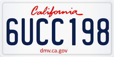 CA license plate 6UCC198