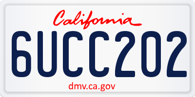 CA license plate 6UCC202