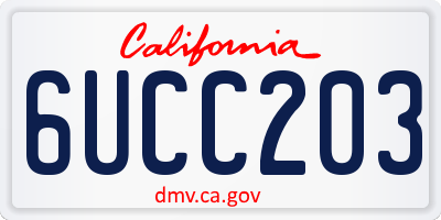 CA license plate 6UCC203