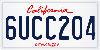 CA license plate 6UCC204