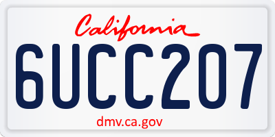 CA license plate 6UCC207