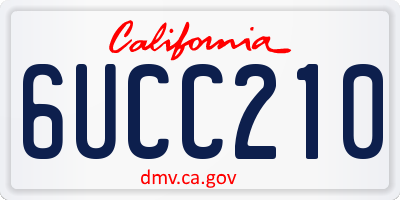 CA license plate 6UCC210