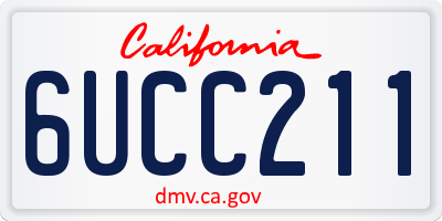 CA license plate 6UCC211