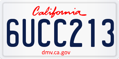 CA license plate 6UCC213