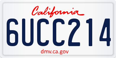 CA license plate 6UCC214