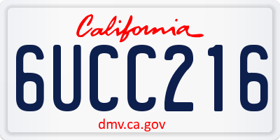 CA license plate 6UCC216