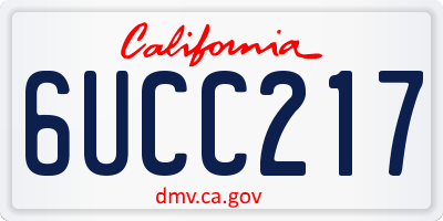 CA license plate 6UCC217