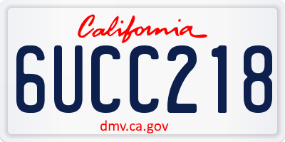 CA license plate 6UCC218