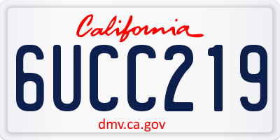 CA license plate 6UCC219