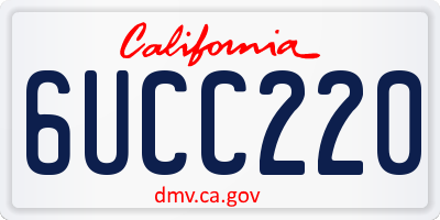 CA license plate 6UCC220
