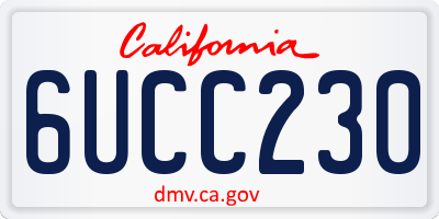CA license plate 6UCC230