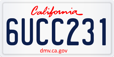 CA license plate 6UCC231