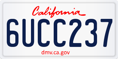 CA license plate 6UCC237