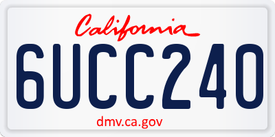 CA license plate 6UCC240