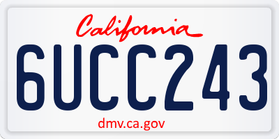 CA license plate 6UCC243