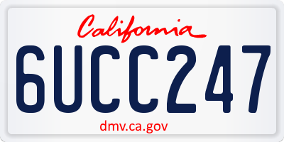 CA license plate 6UCC247