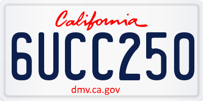 CA license plate 6UCC250