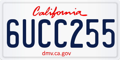 CA license plate 6UCC255
